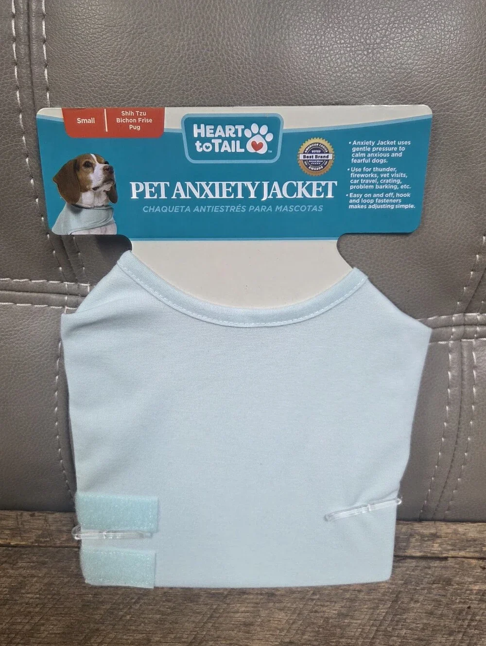 NWT Heart to Tail Light Blue Pet Anxiety Jacket – Size Small ~ Bin 1k